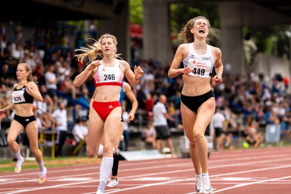 Maja Schorr (SV GO! Saar 05) ueber 400m am 04.06.2022 waehrend der Sparkassen Gala in Regensburg